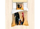 Abakuhaus Set Copripiumino Per Letto Singolo, Alba Con Animali, Antiacaro, Adatto A Chi Soffre Di Allergie, Con Federa, 135 Cm X 200 Cm - 80 X 80 Cm, Multicolore