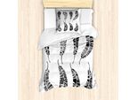 Set Copripiumino Abakuhaus Per Letti Singoli, Motivi Boho Monocromatici, Antiacaro, Adatto A Chi Soffre Di Allergie, Con Federa, 135 Cm X 200 Cm - 80 X 80 Cm, Bianco E Nero