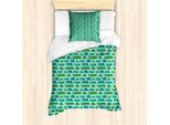 Set Copripiumino Abakuhaus Per Letti Singoli, Camper E Roulotte, Antiacaro E Anallergico, Con Federa, 135 Cm X 200 Cm - 80 X 80 Cm, Verde Menta