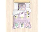 Abakuhaus Set Copripiumino Unicorn Party Per Letti Singoli, Divertente, Antiacaro, Adatto A Chi Soffre Di Allergie, Con Federa, 135 Cm X 200 Cm - 80 X 80 Cm, Multicolore