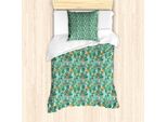 Set Copripiumino Abakuhaus Per Letti Singoli, Tulipani Rosa E Foglie, Antiacaro, Adatto A Chi Soffre Di Allergie, Con Federa, 135 Cm X 200 Cm - 80 X 80 Cm, Multicolore