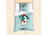 Abakuhaus Set Copripiumino Per Letto Singolo, Divertente Cane Cartoon, Antiacaro, Adatto A Chi Soffre Di Allergie, Con Federa, 135 Cm X 200 Cm - 80 X 80 Cm, Multicolore