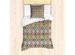 Abakuhaus Set Copripiumino Per Letto Singolo, Quadrati Colorati A Pois, Antiacaro, Adatto A Chi Soffre Di Allergie, Con Federa, 135 Cm X 200 Cm - 80 X 80 Cm, Multicolore