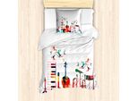 Abakuhaus Set Copripiumino Per Letti Singoli, Strumenti Colorati, Antiacaro, Adatto A Chi Soffre Di Allergie, Con Federa, 135 Cm X 200 Cm - 80 X 80 Cm, Multicolore