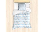 Abakuhaus Set Copripiumino Grigio Blu Per Letti Singoli, Elefanti Cartoon, Antiacaro, Adatto A Chi Soffre Di Allergie, Con Federa, 135 Cm X 200 Cm - 80 X 80 Cm, Blu, Azzurro E Grigio