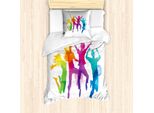 Abakuhaus Set Copripiumino Per Letti Singoli, Rainbow Colored Teens, Antiacaro, Adatto A Chi Soffre Di Allergie, Con Federa, 135 Cm X 200 Cm - 80 X 80 Cm, Multicolore
