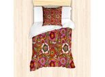 Abakuhaus Set Copripiumino Etnico Per Letti Singoli, Motley FrüHlings-Kunst, Antiacaro, Adatto A Chi Soffre Di Allergie, Con Federa, 135 Cm X 200 Cm - 80 X 80 Cm, Multicolore