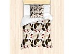 Set Copripiumino Abakuhaus Per Letti Singoli, Motivo Chinese Plum, Antiacaro, Adatto A Chi Soffre Di Allergie, Con Federa, 135 Cm X 200 Cm - 80 X 80 Cm, Marrone Scuro Bordeaux