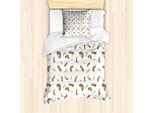 Abakuhaus Set Copripiumino Per Letti Singoli, Cuore-Stella-Arcobaleno, Antiacaro, Adatto A Chi Soffre Di Allergie, Con Federa, 135 Cm X 200 Cm - 80 X 80 Cm, Multicolore
