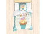 Abakuhaus Set Copripiumino Unicorn Party Per Letti Singoli, Fairy Cake, Antiacaro, Adatto A Chi Soffre Di Allergie, Con Federa, 135 Cm X 200 Cm - 80 X 80 Cm, Multicolore