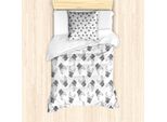 Abakuhaus Set Copripiumino Per Letto Singolo Bulldog, Volti Monocromatici, Antiacaro, Adatto A Chi Soffre Di Allergie, Con Federa, 135 Cm X 200 Cm - 80 X 80 Cm, Grigio Antracite Chiaro