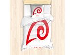 Abakuhaus Set Copripiumino Per Letto Singolo Con Motivo Zodiacale Ariete, Stile Semplice E Moderno, Antiacaro E Anallergico, Con Federa, 135 Cm X 200 Cm - 80 X 80 Cm, Corallo Scuro E Bianco