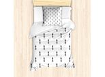 Abakuhaus Set Copripiumino Bianco E Nero Per Letti Singoli, Frutta Tropicale, Antiacaro, Adatto A Chi Soffre Di Allergie, Con Federa, 135 Cm X 200 Cm - 80 X 80 Cm, Bianco E Nero