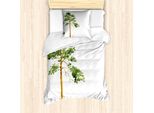 Abakuhaus Set Copripiumino Per Letto Singolo, Acquerello Naturale, Antiacaro, Adatto A Chi Soffre Di Allergie, Con Federa, 135 Cm X 200 Cm - 80 X 80 Cm, Caffè Chiaro Verde Felce