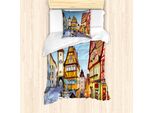 Abakuhaus Set Copripiumino Tedesco Per Letti Singoli, Case Colorate, Antiacaro, Adatto A Chi Soffre Di Allergie, Con Federa, 135 Cm X 200 Cm - 80 X 80 Cm, Multicolore
