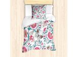 Abakuhaus Set Copripiumino Per Letto Singolo, Motivo Floreale Vintage Con Insetti, Antiacaro, Adatto A Chi Soffre Di Allergie, Con Federa, 135 Cm X 200 Cm - 80 X 80 Cm, Multicolore