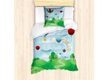 Abakuhaus Set Copripiumino Arcobaleno Per Letti Singoli, Arcobaleno Circolare Halo, Antiacaro, Adatto A Chi Soffre Di Allergie, Con Federa, 135 Cm X 200 Cm - 80 X 80 Cm, Multicolore
