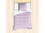 Abakuhaus Set Copripiumino Viola Per Letti Singoli, Motivo Floreale Primaverile, Antiacaro, Adatto A Chi Soffre Di Allergie, Con Federa, 135 Cm X 200 Cm - 80 X 80 Cm, Multicolore