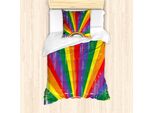 Abakuhaus Set Copripiumino Rainbow Per Letti Singoli, Grunge Strahlen, Antiacaro, Adatto A Chi Soffre Di Allergie, Con Federa, 135 Cm X 200 Cm - 80 X 80 Cm, Multicolore