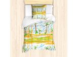 Set Copripiumino Abakuhaus Per Letti Singoli, Childish Rainy Wald, Antiacaro, Adatto A Chi Soffre Di Allergie, Con Federa, 135 Cm X 200 Cm - 80 X 80 Cm, Multicolore