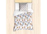 Abakuhaus Set Copripiumino Per Letto Singolo, Tropical Animali Selvatici Esotici, Antiacaro, Adatto A Chi Soffre Di Allergie, Con Federa, 135 Cm X 200 Cm - 80 X 80 Cm, Multicolore