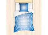 Abakuhaus Set Copripiumino Vintage Blu Per Letti Singoli, Motivo Retrò A Stelle, Antiacaro E Anallergico, Con Federa, 135 Cm X 200 Cm - 80 X 80 Cm, Blu E Bianco