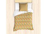 Set Copripiumino Retrò Abakuhaus Per Letti Singoli, A Quadri Colorati, Antiacaro, Adatto A Chi Soffre Di Allergie, Con Federa, 135 Cm X 200 Cm - 80 X 80 Cm, Multicolore