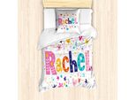 Abakuhaus Rachel Set Copripiumino Per Letti Singoli, Cuori, Stelle E Fiori, Antiacaro, Adatto A Chi Soffre Di Allergie, Con Federa, 135 Cm X 200 Cm - 80 X 80 Cm, Multicolore