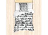 Abakuhaus Set Copripiumino Astratto Per Letti Singoli, Strisce Ricciolute Casuali, Antiacaro, Adatto A Chi Soffre Di Allergie, Con Federa, 135 Cm X 200 Cm - 80 X 80 Cm, Taupe Scuro, Azzurro Pallido