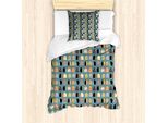 Abakuhaus Set Copripiumino Astratto Per Letti Singoli, Motivi Disegnati A Mano, Antiacaro, Adatto A Chi Soffre Di Allergie, Con Federa, 135 Cm X 200 Cm - 80 X 80 Cm, Multicolore