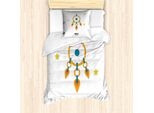 Abakuhaus Set Copripiumino Per Letto Singolo, Acchiappasogni, Antiacaro, Adatto A Chi Soffre Di Allergie, Con Federa, 135 Cm X 200 Cm - 80 X 80 Cm, Blu Petrolio E Arancione