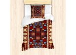 Abakuhaus Set Copripiumino Afgano Per Letti Singoli, Disegno Oriental Rhombus, Antiacaro, Adatto A Chi Soffre Di Allergie, Con Federa, 135 Cm X 200 Cm - 80 X 80 Cm, Multicolore