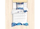 Abakuhaus Set Copripiumino Per Letto Singolo Sternenklare Nacht, Motivo Acquerellato A Onde, Antiacaro, Adatto A Chi Soffre Di Allergie, Con Federa, 135 Cm X 200 Cm - 80 X 80 Cm, Multicolore