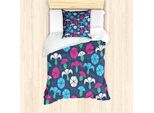 Abakuhaus Set Copripiumino Per Letto Singolo, Motivo Colorato Con Convolvolo, Antiacaro E Anallergico, Con Federa, 135 Cm X 200 Cm - 80 X 80 Cm, Multicolore
