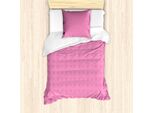 Abakuhaus Set Copripiumino Rosa, Piccoli Cuori, Motivo San Valentino Amore Ed Emozioni, Per Coppie Romantiche, 135 X 200 Cm + 80 X 80 Cm, Rosa