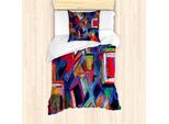 Abakuhaus Set Copripiumino Contemporaneo Per Letti Singoli, Immagine Di Arte Moderna, Antiacaro, Adatto A Chi Soffre Di Allergie, Con Federa, 135 Cm X 200 Cm - 80 X 80 Cm, Multicolore