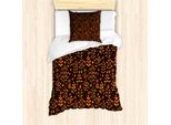 Abakuhaus Set Copripiumino Per Letti Singoli, Foglie Autunnali, Antiacaro, Adatto A Chi Soffre Di Allergie, Con Federa, 135 Cm X 200 Cm - 80 X 80 Cm, Arancione Marrone Rossiccio