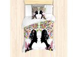 Abakuhaus Segno Zodiacale Gemelli Set Copripiumino Per Letti Singoli, Fiori Femminili, Antiacaro, Adatto A Chi Soffre Di Allergie, Con Federa, 135 Cm X 200 Cm - 80 X 80 Cm, Multicolore