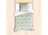 Abakuhaus Set Copripiumino Per Letto Singolo, Doodle Endless Petals, Antiacaro E Anallergico, Con Federa, 135 Cm X 200 Cm - 80 X 80 Cm, Multicolore