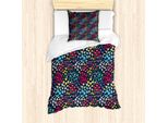 Abakuhaus Set Copripiumino Garden Art Per Letti Singoli, Fiori Primaverili Colorati, Antiacaro, Adatto A Chi Soffre Di Allergie, Con Federa, 135 Cm X 200 Cm - 80 X 80 Cm, Multicolore