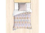 Abakuhaus Set Copripiumino Per Letti Singoli, Foglie In Stile Cartone Animato, Antiacaro, Adatto A Chi Soffre Di Allergie, Con Federa, 135 Cm X 200 Cm - 80 X 80 Cm, Multicolore