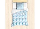 Set Copripiumino Abakuhaus Per Letti Singoli, Blu E Bianco, Antiacaro, Adatto A Chi Soffre Di Allergie, Con Federa, 135 Cm X 200 Cm - 80 X 80 Cm, Blu Azzurro E Bianco