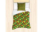 Abakuhaus Set Copripiumino Per Letto Singolo, Frutta Biologica Sana, Antiacaro, Adatto A Chi Soffre Di Allergie, Con Federa, 135 Cm X 200 Cm - 80 X 80 Cm, Multicolore