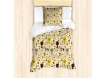 Abakuhaus Set Copripiumino Per Letto Singolo, Animali Felini Nella Foresta, Antiacaro, Adatto A Chi Soffre Di Allergie, Con Federa, 135 Cm X 200 Cm - 80 X 80 Cm, Multicolore