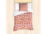 Abakuhaus Set Copripiumino Naturale Per Letti Singoli, Fogliame Colorato, Antiacaro, Adatto A Chi Soffre Di Allergie, Con Federa, 135 Cm X 200 Cm - 80 X 80 Cm, Multicolore