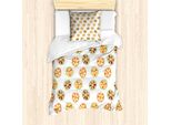Abakuhaus Set Copripiumino Per Letto Singolo, Pompelmi E Limoni, Antiacaro, Adatto A Chi Soffre Di Allergie, Con Federa, 135 Cm X 200 Cm - 80 X 80 Cm, Verde Chiaro Vermiglio