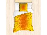 Abakuhaus Set Copripiumino Giallo Weinlese Per Letti Singoli, Retro Sun Burst, Antiacaro, Adatto A Chi Soffre Di Allergie, Con Federa, 135 Cm X 200 Cm - 80 X 80 Cm, Arancione E Giallo
