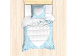 Abakuhaus Set Copripiumino Vintage Blu Per Letti Singoli, Cerchi Concentrici, Antiacaro, Adatto A Chi Soffre Di Allergie, Con Federa, 135 Cm X 200 Cm - 80 X 80 Cm, Azzurro E Bianco