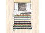 Abakuhaus Set Copripiumino Colorato Per Letti Singoli, Stripes Triangles, Antiacaro, Adatto A Chi Soffre Di Allergie, Con Federa, 135 Cm X 200 Cm - 80 X 80 Cm, Multicolore
