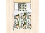 Abakuhaus Set Copripiumino Per Letti Singoli, Vasi Per Piante Grasse, Antiacaro, Adatto A Chi Soffre Di Allergie, Con Federa, 135 Cm X 200 Cm - 80 X 80 Cm, Multicolore